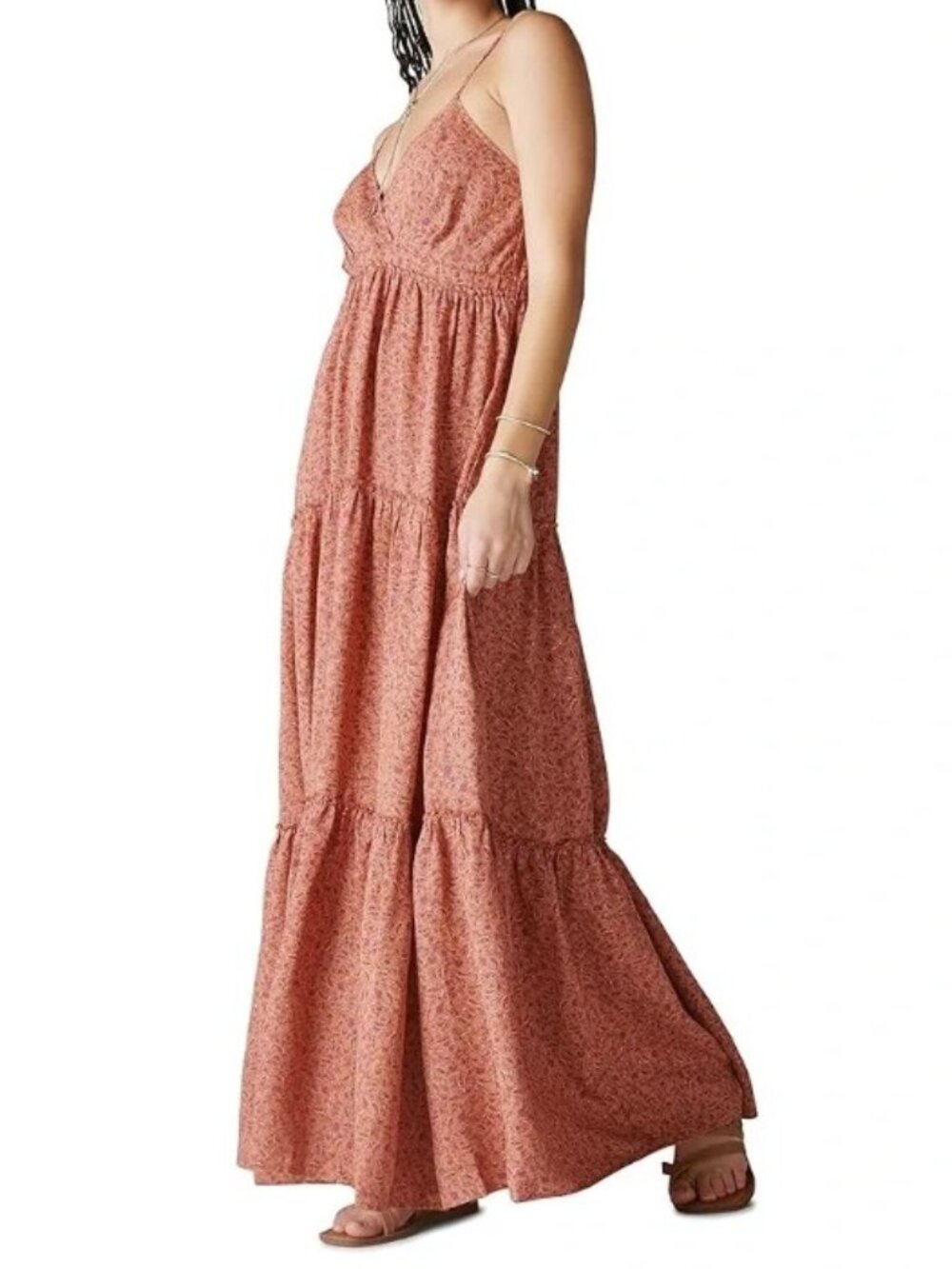 Lucky Brand Paisley Tiered Maxi Dress